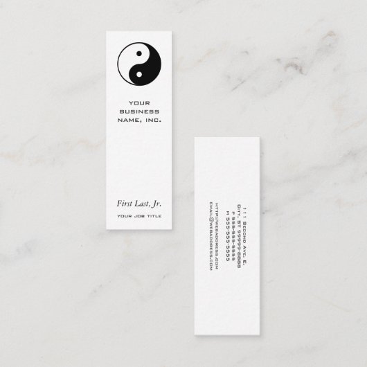 Yin Yang Mini Visitekaartje (Voorkant / Achterkant)