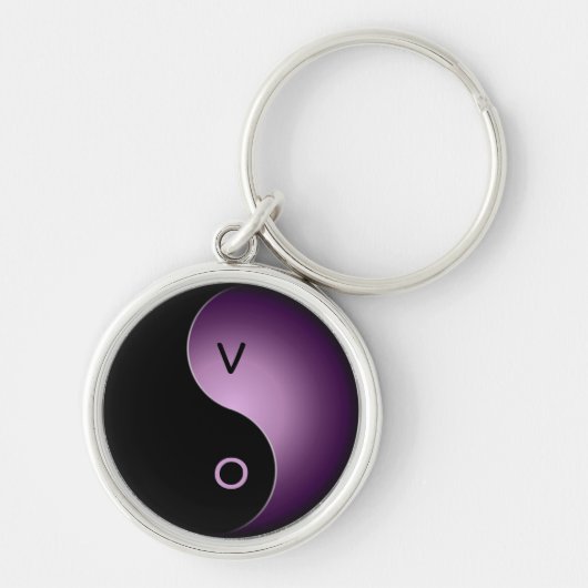 yin yang monogram - paars sleutelhanger (Voorkant)