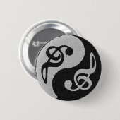 yin yang muzieklevernoot ronde button 5,7 cm (Voorkant /achterkant)