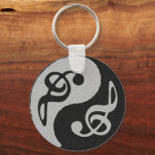 yin yang muzieklevernoot sleutelhanger (Voorkant)