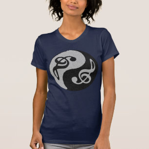 yin yang muzieklevernoot t-shirt