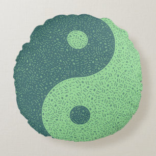 Yin Yang Muzieknoten Rond Kussen