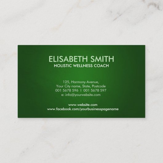 Yin Yang - Natuur Balance Visitekaartje (Achterkant)