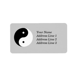 Yin Yang Nom Adresse postale ou nom Étiquette de b