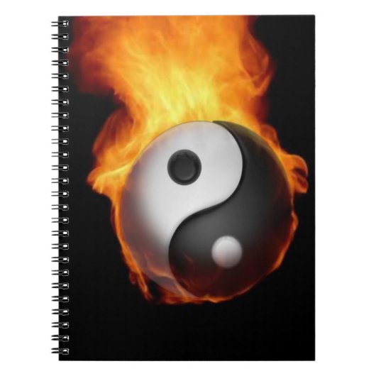 Yin Yang on Fire Notitieboek (Voorkant)