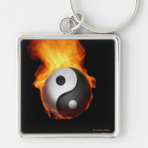 Yin Yang on Fire Sleutelhanger