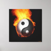 Yin Yang on Fire Stretted Canvas Print (Voorkant)