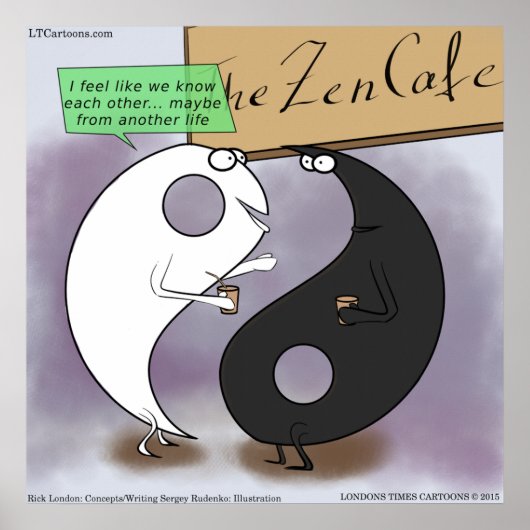 Yin & Yang Ontmoet Grappige Zen Poster (Voorkant)