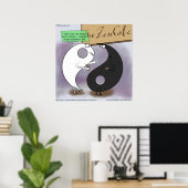 Yin & Yang Ontmoet Grappige Zen Poster (Thuiskantoor)