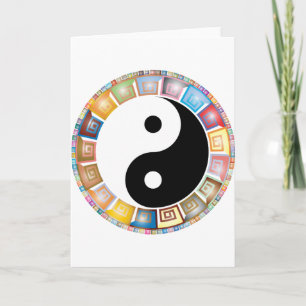 yin yang oost - aziatische filosofie feestdagen kaart