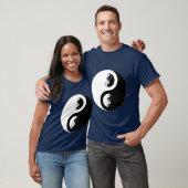 Yin Yang op donkerblauw T-shirt (Unisex)