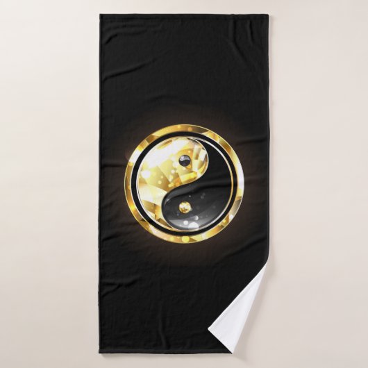 Yin Yang or sur noir (Serviette de bain)