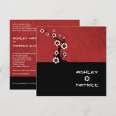 Yin-Yang Oriental Sakura Wedding Kaart (Voorkant / Achterkant)