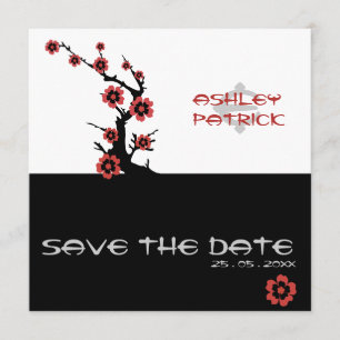 Yin-Yang Oriëntele Sakura Bruiloft Kaart