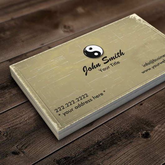 Yin Yang oud papier Visitekaartje