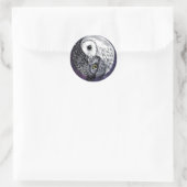Yin Yang Owls Ronde Sticker (Tas)