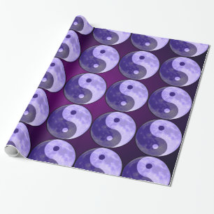 Yin Yang Paarse Maan Cadeaupapier