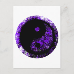 Yin Yang Paarse Zwart Het museum Zazzle Gifts Briefkaart