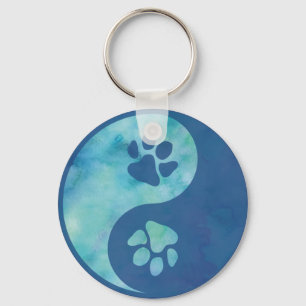 Yin Yang Paw Blue Sleutelhanger