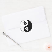 Yin Yang Paw Classic Round Sticker (Enveloppe)