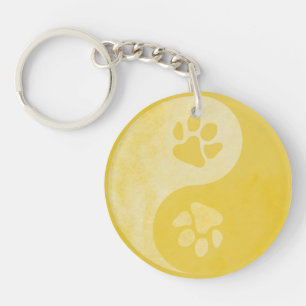 Yin Yang Paw Gold Sleutelhanger