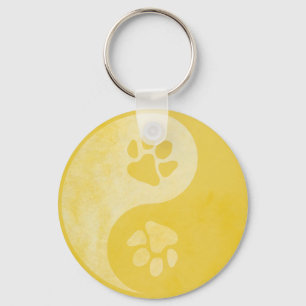 Yin Yang Paw Gold Sleutelhanger
