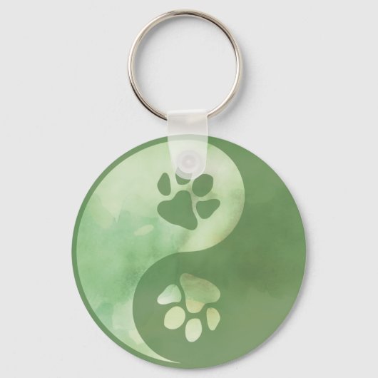 Yin Yang Paw Green Sleutelhanger (Voorkant)