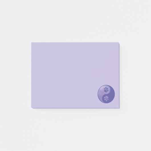 Yin Yang Paw Paars Post-it® Notes (Voorkant)