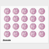 Yin Yang Paw Pink Ronde Sticker (Vel)