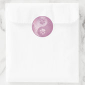 Yin Yang Paw Pink Ronde Sticker (Tas)