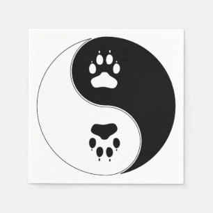 Yin Yang Paw Print Servet