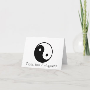 Yin Yang Peace Love and Happiness greeting card Kaart