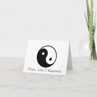 Yin Yang Peace Love and Happiness greeting card Kaart
