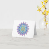 Yin Yang Peaceful Mandala Notecard Kaart (Gele Bloem)