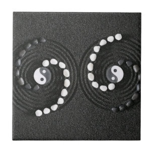 Yin Yang Pebble Spiraal" Tegeltje