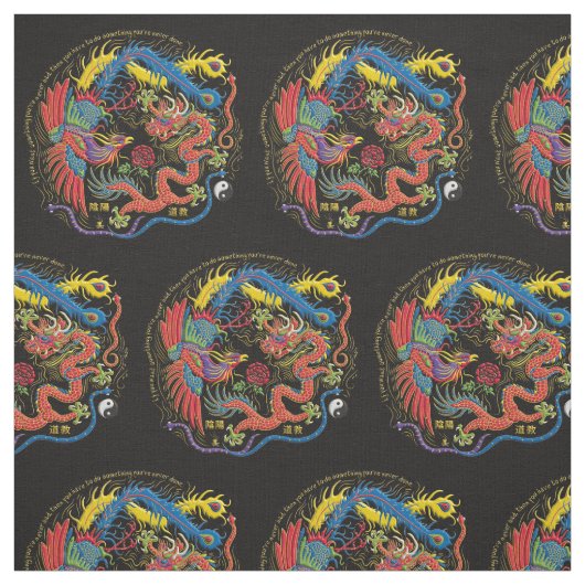 Yin Yang Phoenix et tissu de dragon (Échantillon)