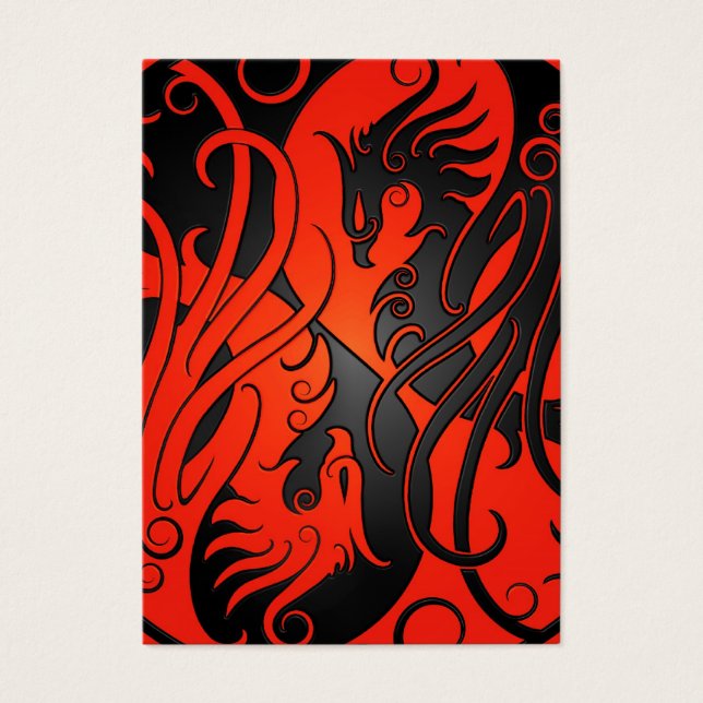 Yin Yang Phoenix rouge et noir (Devant)
