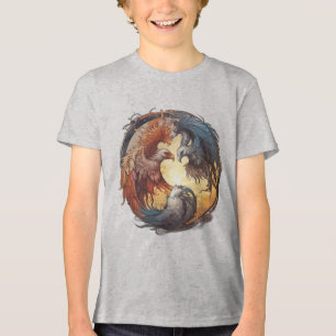 Yin Yang Phoenix – Wedergeboorte door Balans Tri-Blend Shirt