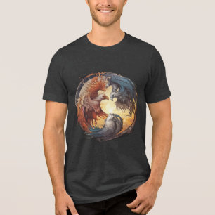 Yin Yang Phoenix – Wedergeboorte door Balans Tri-Blend Shirt