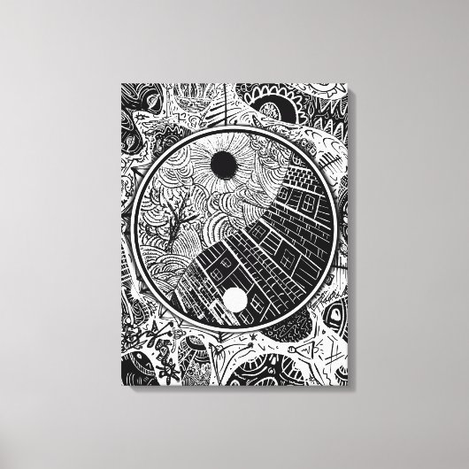 Yin Yang Phrame Canvas Afdruk (Voorkant)