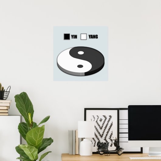 Yin Yang Pie Chart Poster (Thuiskantoor)