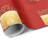 Yin Yang Pig Papercut Chinees jaar 2019 Wrapping P Cadeaupapier (Rol Hoek)