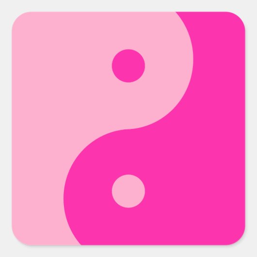 Yin Yang Pink Vierkante Sticker (Voorkant)