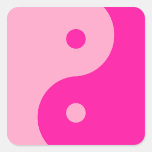 Yin Yang Pink Vierkante Sticker