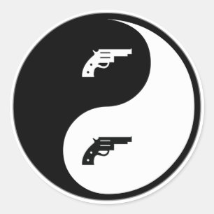 Yin Yang-Pistool Ronde Sticker