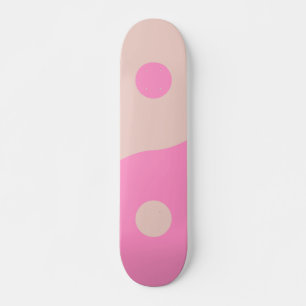 Yin Yang Print Peach en Pink Preppy minimalistisch Skateboard