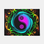 Yin Yang Psychedelic Rainbow-Tattoo Deurmat (Voorkant)