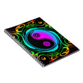 Yin Yang Psychedelic Rainbow-Tattoo Notitieboek (Rechterzijde)