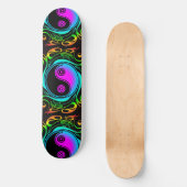 Yin Yang Psychedelic Rainbow-Tattoo Skateboard (Voorkant)