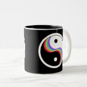 Yin Yang Rainbow Tweekleurige Koffiemok (Voorkant rechts)